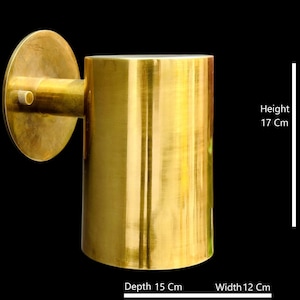 Handmade Brass Cylinder Wall Sconce: Modern Minimalist Light