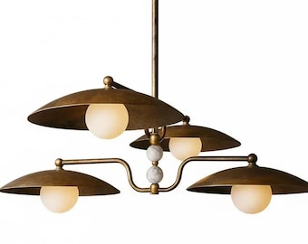 Messing Sputnik Kronleuchter Leuchte - Mid Century Modern Esszimmer Deckenleuchte