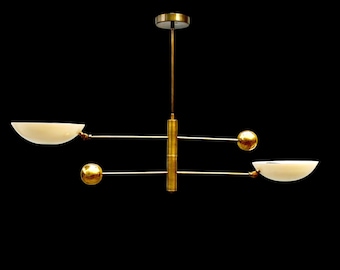 2 Pendant Light | Mid Century Modern Antique Brass Sputnik Chandelier Light | Brass Modern Ceiling | Custom Ceiling Light Fixture