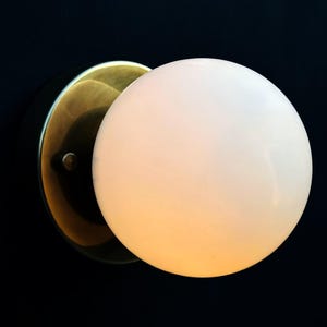1 Mini Light Globe Wall Sconce Light | Aged Brass Well Sconce Light | Mid Century Modern Antique Brass Wall Sconce