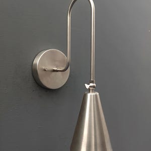 Brushed Nickel Wall Sconce: Adjustable Modern Cone Light - UK UL Listed