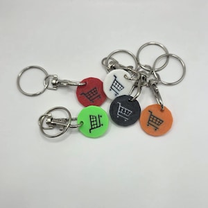 5x 3D‑Printed Trolley Tokens – Reusable Cart Coins | Keyring Friendly