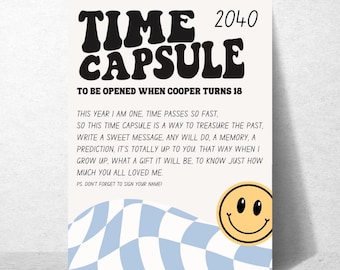 One Happy Dude Birthday TimeCapsule - Birthday - First Birthday - Digital Download - Instant Download - Digital Invite Download