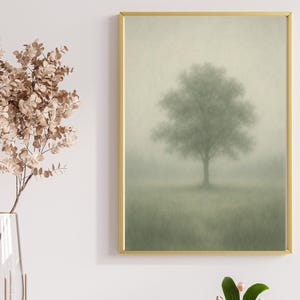 Serene Tree Paper Poster | Nature Wall Art, Home Decor, Living Room Artwork, Minimalist Print, Gift for Nature Lovers