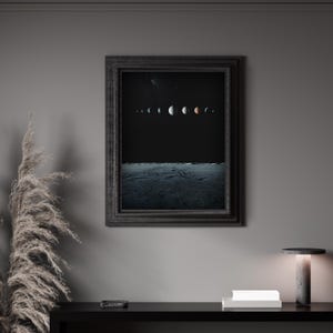 Arte di allineamento planetario - Paesaggio spaziale dalla superficie lunare / Poster opaco di qualità premium / Spedizione gratuita