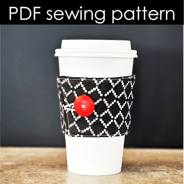 Reversible Coffee Cozy Sewing Pattern - PDF download
