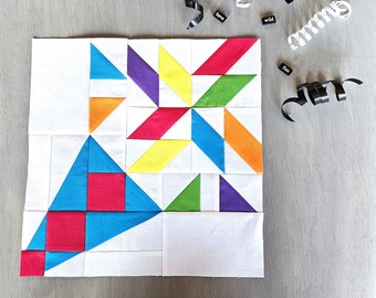 Confetti Horn Quilt Block Printable Tutorial