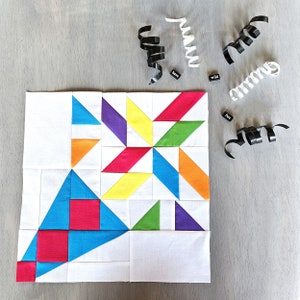 Confetti Horn Quilt Block Printable Tutorial