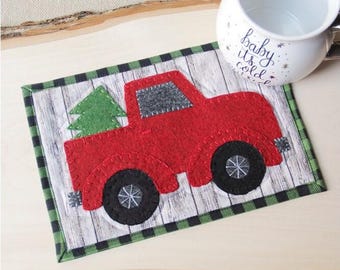 Red Truck Mug Mat PDF Sewing Pattern