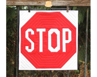 Stop Sign Mini Quilt Printable Tutorial