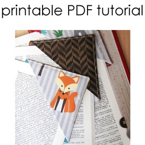 Fabric Corner Bookmark Printable Tutorial