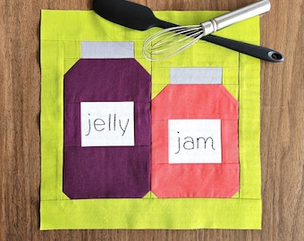 Canning Jars Quilt Block PDF Sewing Pattern