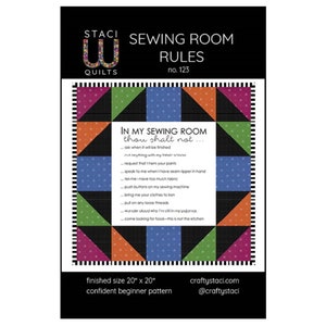 Sewing Room Rules Quilt Pattern and Fabric Panel image 2