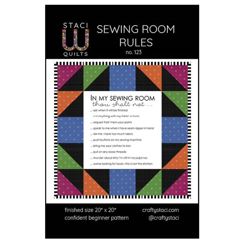 Sewing Room Rules Quilt Pattern and Fabric Panel image 2