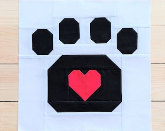 Dog Paw Quilt Block PDF Sewing Pattern