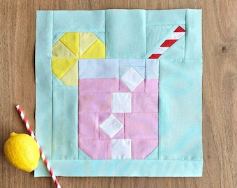 Pink Lemonade Quilt Block PDF Sewing Pattern