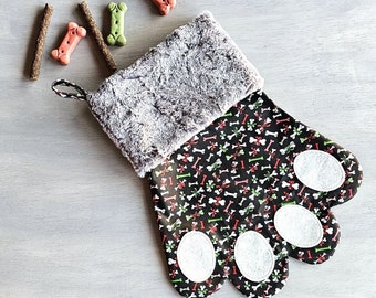 Dog Paw Christmas Stocking PDF Sewing Pattern