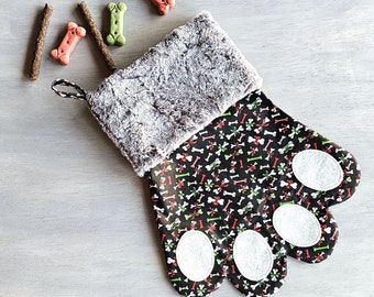 Dog Paw Christmas Stocking Printable Tutorial