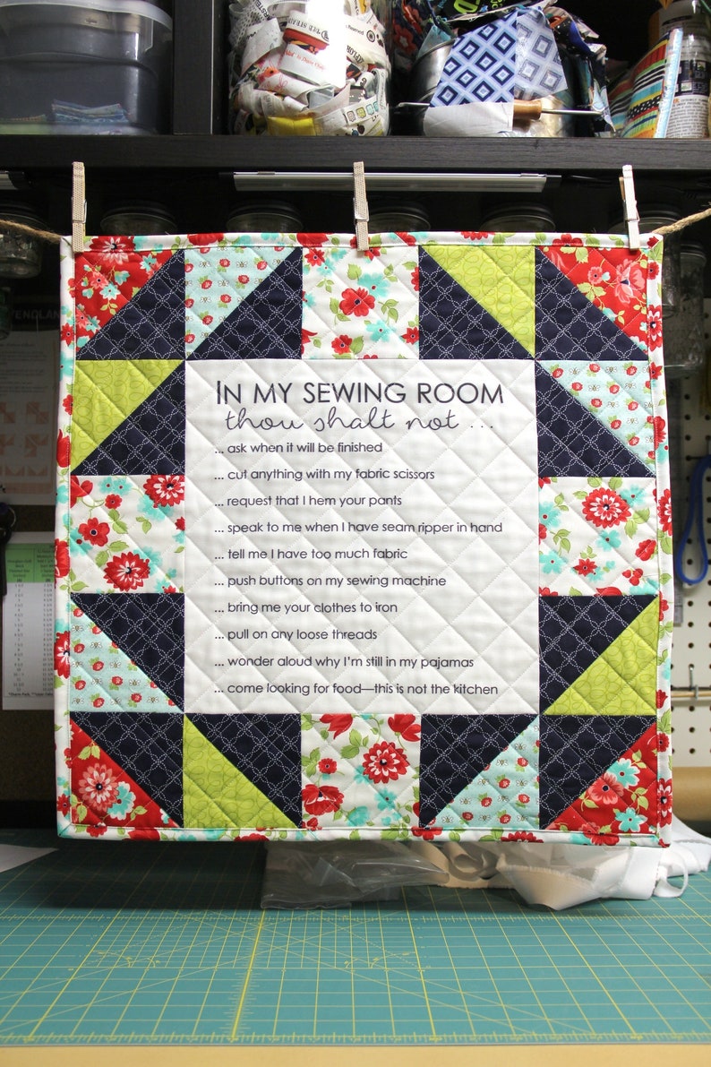 Sewing Room Rules Quilt Pattern and Fabric Panel image 7