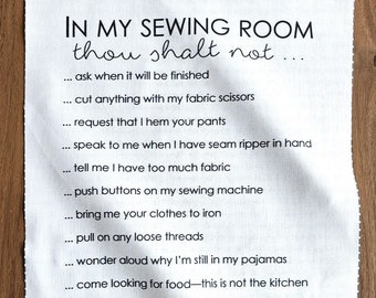 Sewing Room Rules Printed Fabric Panel