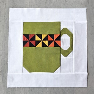 Morning Mug Quilt Block Printable Tutorial