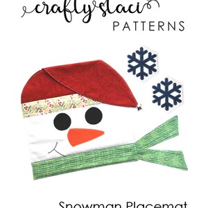 Snowman Placemat Sewing Pattern With Bonus Snowflake Coaster Pattern ...