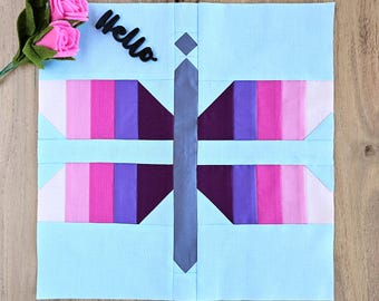 Dragonfly Quilt Block PDF Sewing Pattern