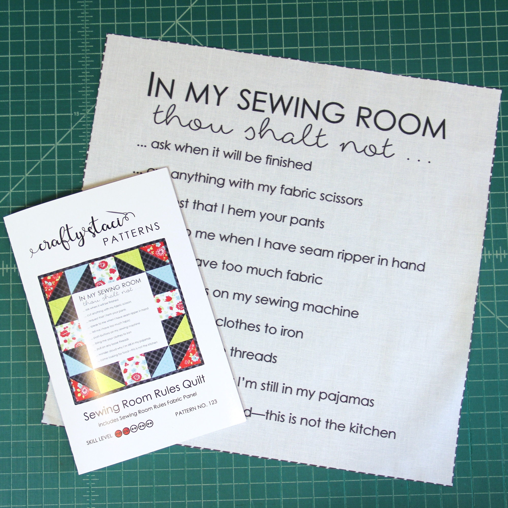 Sewing Room Rules Quilt Pattern with Printed In my Etsy