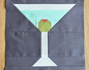 Martini Quilt Block Printable Tutorial