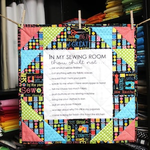 Sewing Room Rules Quilt Pattern and Fabric Panel image 9