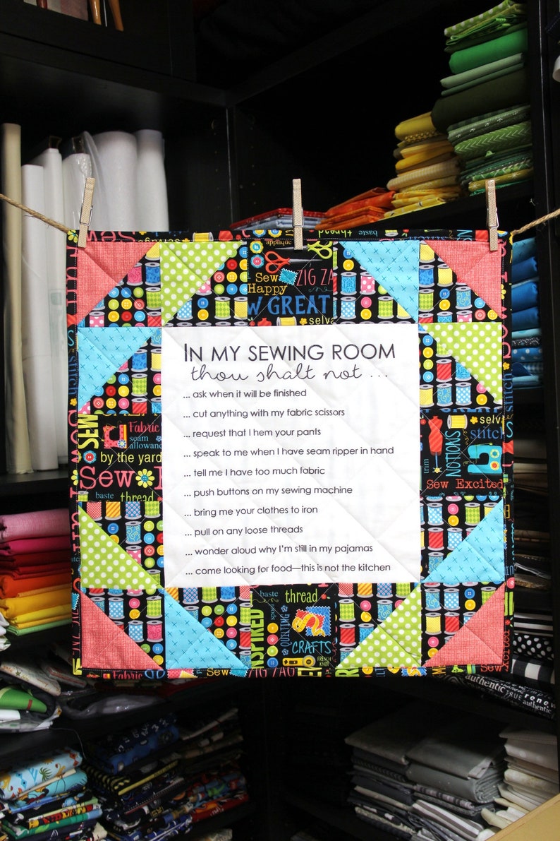 Sewing Room Rules Quilt Pattern and Fabric Panel image 9