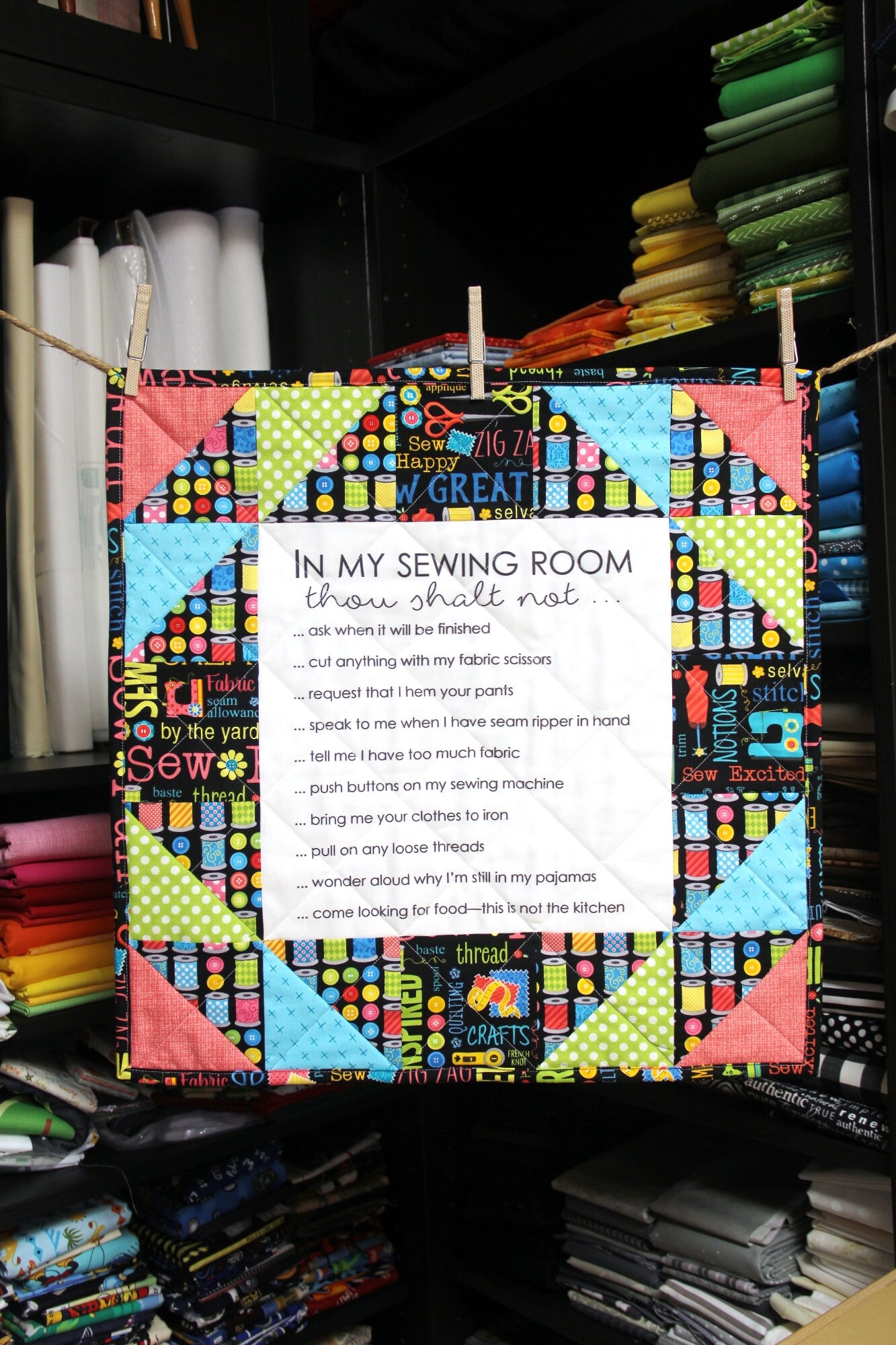 Sewing Room Rules Quilt Pattern with Printed In my Etsy