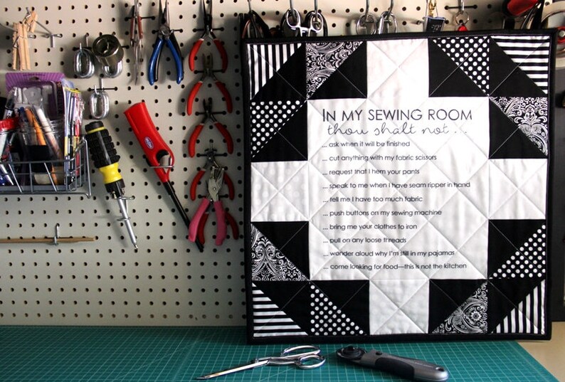 Sewing Room Rules Quilt Pattern and Fabric Panel image 6