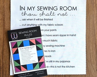 Sewing Room Rules Quilt Pattern and Fabric Panel