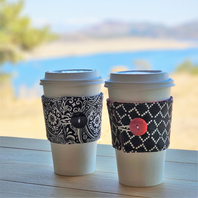 Reversible Coffee Cozy Sewing Pattern PDF download image 4