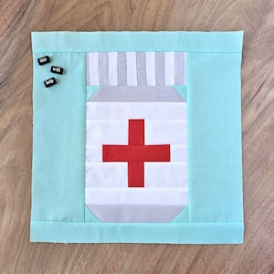 Medicine Bottle Quilt Block Printable Tutorial