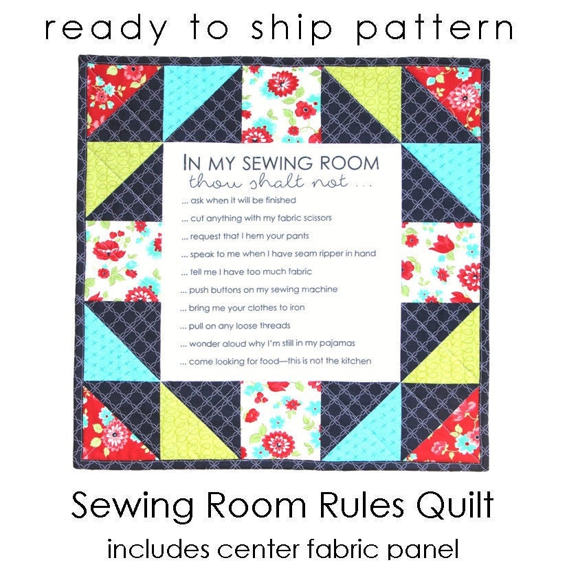 Sewing Room Rules Quilt Pattern with Printed In my Etsy