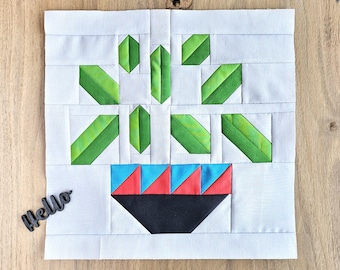 Houseplant Quilt Block PDF Sewing Pattern