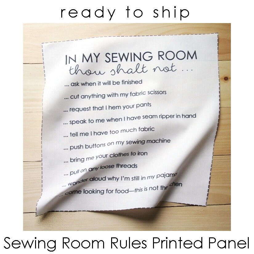 Sewing Room Rules Printed in My Sewing Room... Etsy
