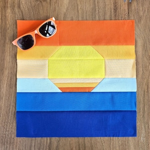 Ocean Sunset Quilt Block Printable Tutorial