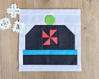 Winter Hat Quilt Block PDF Sewing Pattern