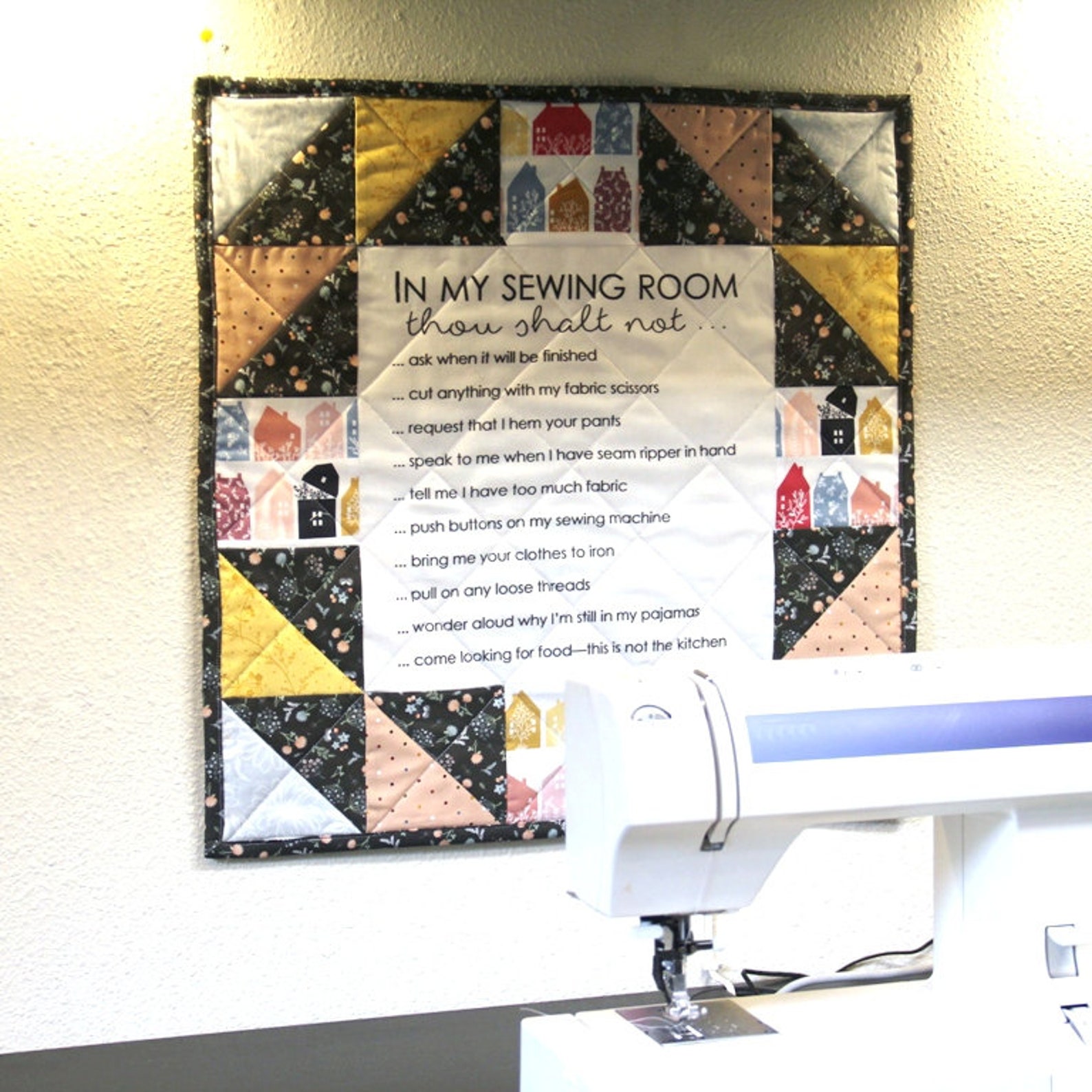 Sewing Room Rules Quilt Pattern With Printed in My Etsy