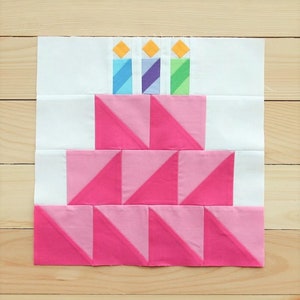 Birthday Layer Cake Quilt Block Printable Tutorial