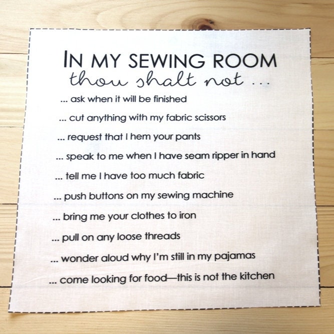 Sewing Room Rules Printed in My Sewing Room... Etsy