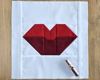 Lips Quilt Block PDF Sewing Pattern