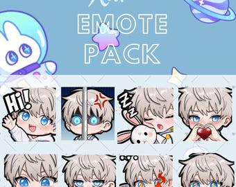 Xavier Love and Deepspace Emotes | Chibi Emote Pack for Discord/Youtube/Twitch: Hand-Drawn PNG (Digital Download)