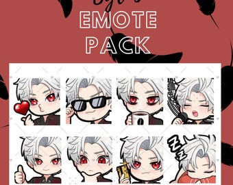 Sylus | Love and Deepspace Emotes | High-Quality Hand-Drawn Chibi Emote Pack for Discord / Youtube / Twitch | Detail-Rich Chibi Art