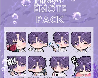 Rafayel | Love and Deepspace | Ready to Use Cute Chibi Emotes Pack for Discord/Youtube/Twitch