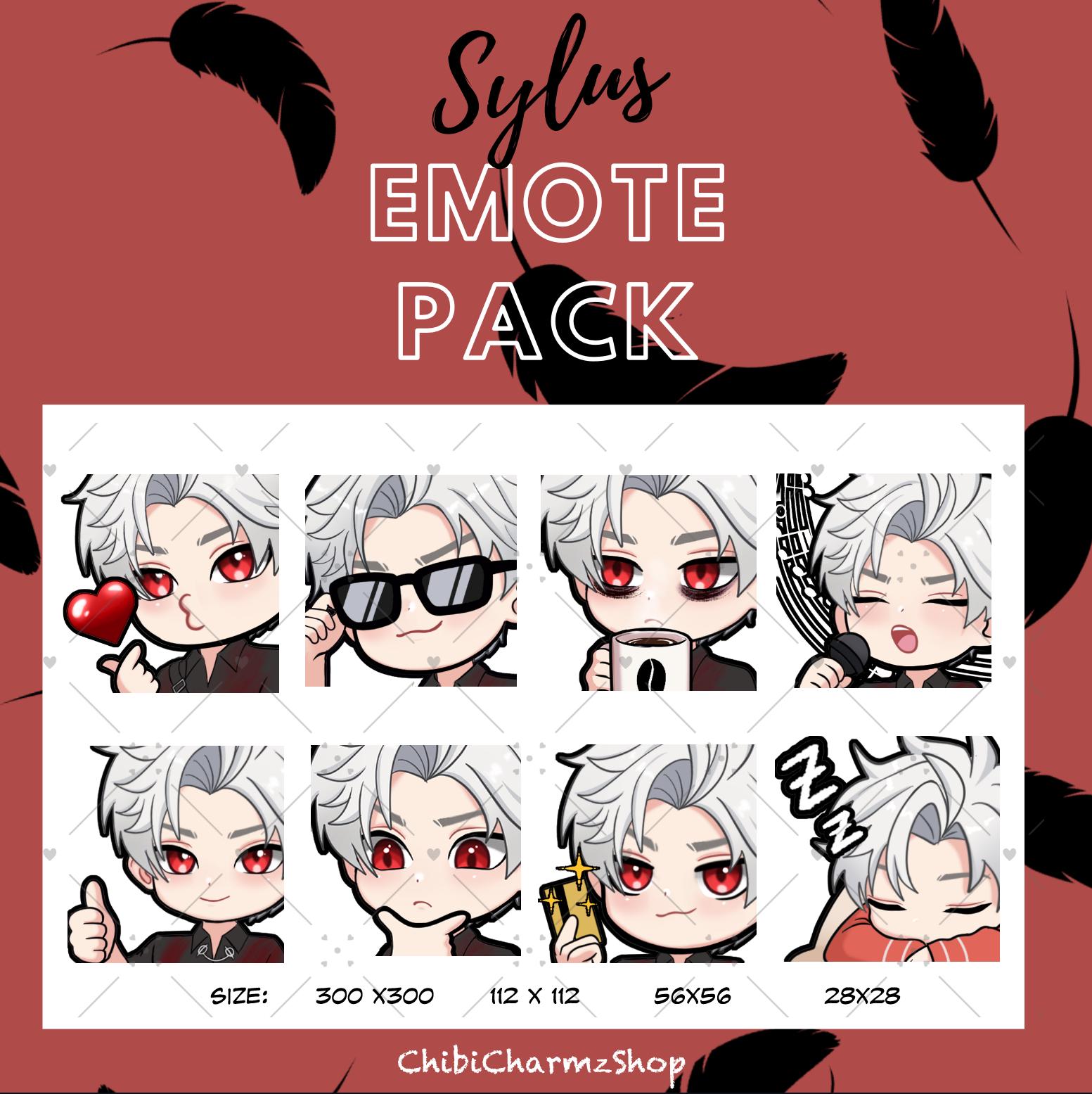 Sylus | Love and Deepspace | Ready to Use Cute Chibi Emotes Pack for Discord/Youtube/Twitch