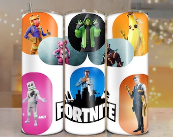 Vaso de personajes de juego / Vaso delgado de 20 oz (PNG) / Vaso de personajes de dibujos animados (PNG) de 20 oz (Diseño de sublimación) / Descarga digital